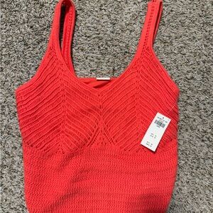 Red Knit Tank Top